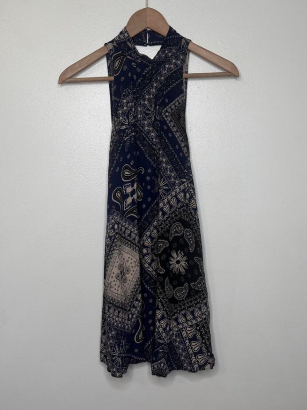 Free People Women's Navy and Blue Dress